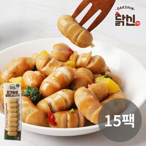 [다신샵] 닭신 닭가슴살 비엔나소시지 15팩, 64g, 15개