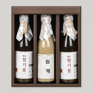 [신선하랑] 100% 통참깨 저온압착 참기름 선물세트 3호 [국산 350ml x2 + 국산 참깨], 2개