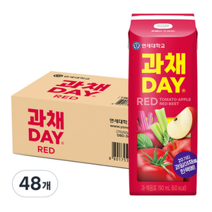 연세유업 과채데이 음료 레드, 190ml, 48개