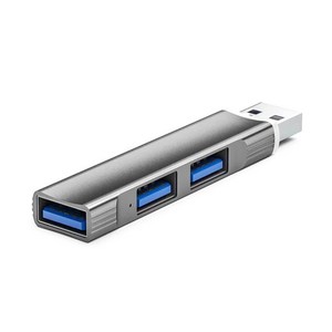 3 포트 USB 허브 어댑터 USB 스플리터 소형 노트북 키보드 5Gbps, 회색, 1개