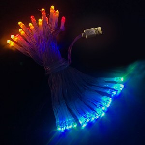 브랜드없음 LED 리모트 앵두 캠핑 스트링라이트 USB 크리스마스조명 80구 10M, B 일반 컬러전구(USB), 1개