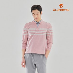 [올포유] [모델착장] 남성 셔츠 레이어드 스트라이프 티셔츠 AGTYL1311-403