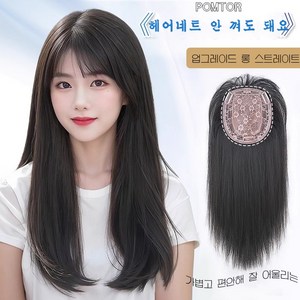 POMTOR 여성가발 붙임머리 반가발 60cm, 1개, TY1-내추럴