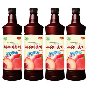 광야식품 복숭아홍차 베이스 아이스티 970ml, 4개