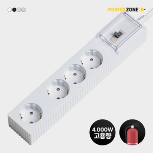 파워존 자동소화 고용량 웨이브 멀티탭 화재예방 콘센트 과부하차단 4구 50cm 1.5m 3m 5m 7m, 50cm화이트, 1개