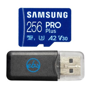 삼성 256GB MicoSD 프로 플러스 메모리 카드 액션 카메라용 GoPo Heo 13 블랙 히어로 (2024) (MB-MD256SA) U3 V30 번들 Eveyt