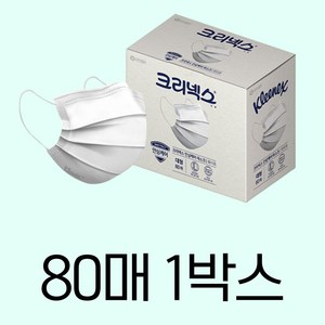 [당일발송] 유한킴벌리 크리넥스 안심케어 덴탈 스타일 마스크 대형 블랙 화이트 80매 1박스, 80개입, 1개, 화이트 대형 1박스 80매