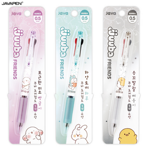 [자바펜] 쭈바3볼 3색볼펜 삼색볼펜 0.5mm, 1개, 퍼플