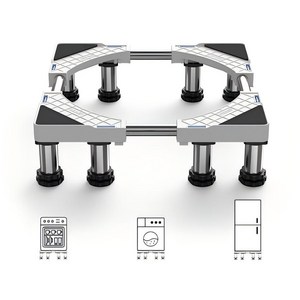DEWEL 세탁기 높이조절 받침대 냉장고 건조기 제빙기 에어컨 수평조절 다용도 바닥 받침 소음감소 진동방지 수평 조절 다리높이, 화이트, 1개, 세탁기 받침대