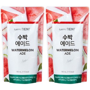 카페베네 수박에이드 190ml x 10팩, 10개