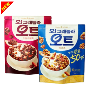 오리온 마켓오 오그래놀라 오트 리얼초콜릿 255g 1 통넛츠 255g 1 (총2), 1세트, 510g