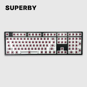 SUPERBY 유선키보드 FULL RGB 하우징, 화이트 108키, 적축, 일반형