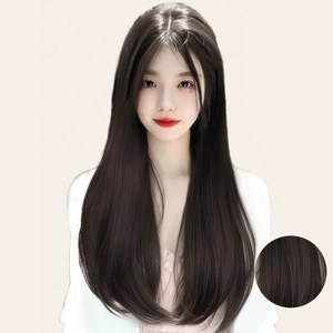 이쁘다샵 가발위드 긴머리 부분가발 슬림 스트레이트 3피스 세트, 네츄럴블랙65cm, 1개