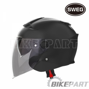 [SWEG RS-10] 스웨그 RS10 초경량 헬멧 - 오토바이 헬멧(오픈페이스 일반모) 1 050g, S, 무광흑색(Matt Black)