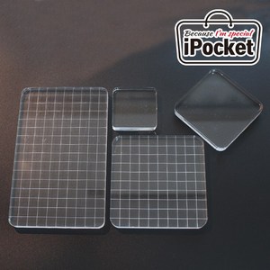 IPOCKET 아이포켓 다용도 아크릴 블록 블럭 클리어스탬프용, B. 7.5x7.5 cm