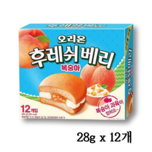 오리온 후레쉬베리 복숭아 12p 대용량, 28g, 24개