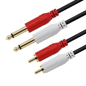 맥라인 2모노 6.3/5.5 - RCA 2선 신디 키보드 반주기 믹서 스피커 앰프 오디오 케이블 음향 연결선 McLine MC-PA08, 1개, 3m