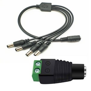 DC12V 어뎁터 분배기 커넥터단자 아답터 연결단자 4분배기, DC12V 어뎁터 커넥터 연결단자, 1개