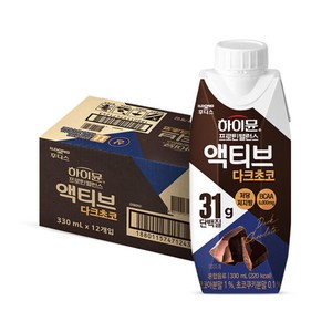 후디스 하이뮨 프로틴 액티브 다크초코 330ml 12개