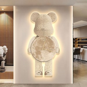 Uinox 곰돌이 시계 LED 무드등 인테리어 벽시계 대형 디자인 무소음 조명벽시계, I, 31*60cm