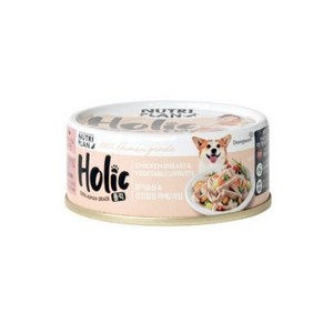 뉴트리플랜 홀릭 강아지 간식캔, 닭가슴살 + 야채, 85g, 12개