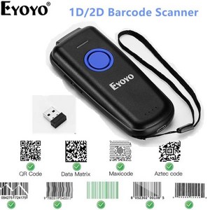 Eyoyo EY-023 QR 코드 스캐너 블루투스 휴대용 2D 바코드 호환 USB 2.4GHz 무선 리더, 01 1D Scanne, 01 2D Scanne, 1개