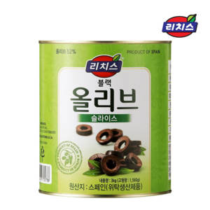 동서 리치스 슬라이스 블랙 올리브, 3kg, 4개