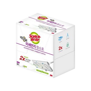 3M 스카치브라이트 미세먼지 청소포 더블액션 80매 (표준형 일회용 마른걸레), 80개