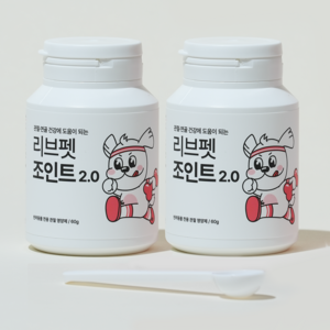 리브펫 조인트 강아지 고양이 관절 영양제 분말형, 뼈/관절강화, 60g, 2개