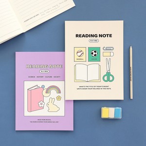 [6권SET] 인디고어린이 초등 고학년 기능성 노트 세트 (3-6 좁은칸 일기장 알림장 독서기록장), 독서기록장 그린+라벤더