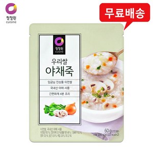 우리쌀 야채죽 60g x 30개(1box)/우리쌀죽/이천쌀/간편죽/식사/영양죽, 30개