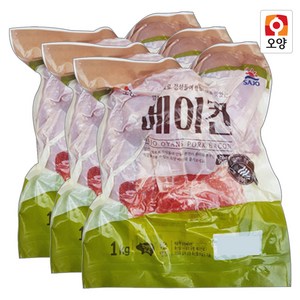 [퀴클리몰] 사조오양 습식 베이컨 뭉치 1kg 파지, 3개