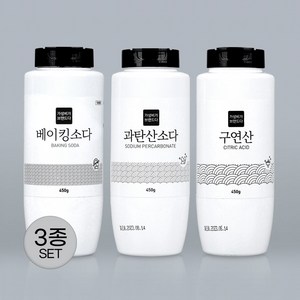 가성비가브랜드다 베이킹소다+과탄산소다+구연산 450G x 3개(용기), 2세트