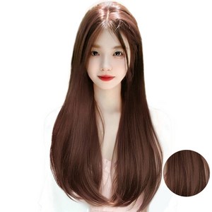 이쁘다샵 가발위드 긴머리 부분가발 슬림 스트레이트 3피스 세트, 라이트브라운65cm, 1개