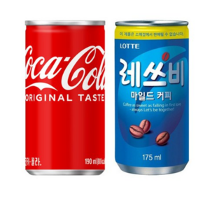 코카콜라 190ml 30개+레쓰비 마일드 커피(업소) 175ml 30개