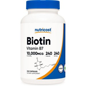 Nuticost 뉴트리코스트 비오틴 비타민B7 10000mcg 240캡슐, 240정, 1개