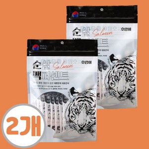 호랑이 순백 스틱 순살100% 강아지 고양이 간식 30P, 2개, 240g, 연어