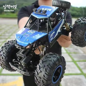 일렉버킷 4륜구동 성인용 초강력 오프로드 대형 괴물 RC 카, 32cm(20km/블루), 2개, 1개