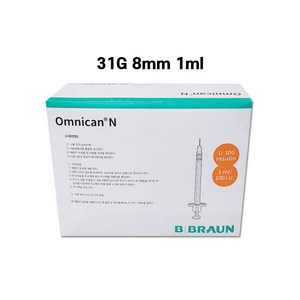 비브라운 옴니칸 인슐린 주사기 당뇨 일회용 100개입 31g 0.5ml or 1ml, 1개