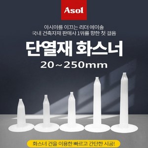 [Asol INT'L] 단열재 화스너 인슐레이션 앙카 앙카화스너 20~250mm/1박스(1 000개~300개)&가스캔&화스너총, 20mm/1000개, 1000개