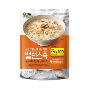 샘표 밸런스죽 통녹두 전복 삼계죽, 420g, 1개