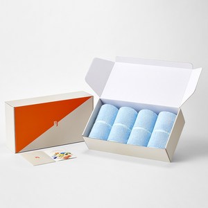 [레미제이] 푸딩 밴딩페이스타올 250g 최고급모달텐셀 (4p 선물포장), 1세트