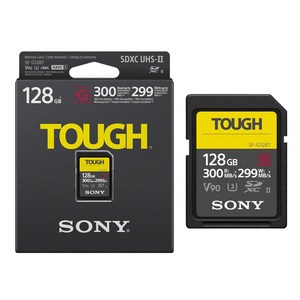 소니정품 터프 SD카드 UHS-II V90 R300/W299 SD카드 방수 방진 TOUGH 64G 128G 256G, 128GB, 1개