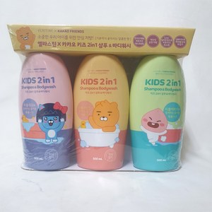 엘라스틴 카카오키즈 2in1 헤어&바디워시 500ml 3종 3in1, 1세트