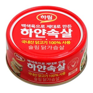 하림 하얀속살 슬림 닭가슴살 캔, 135g, 6개