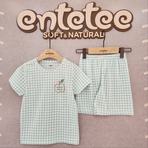 앙떼떼 NC경산점 [체크 3부세트 B] MINT GREEN 150 160사이즈 여름잠옷 반팔잠옷 남녀공용