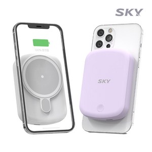 스카이 필 10000mAh 미니 맥세이프 호환 고속충전 20W PD 유무선 보조배터리 C타입, 화이트, SKY-WX1Mag