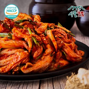 [시골정] 겉절이 1+1 총 2kg 전라도 김치 100% 국내산 HACCP 인증 배추김치 무배 당일발송, 1개