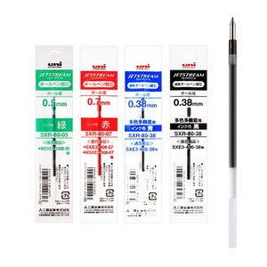 제트스트림 멀티펜 리필심 SXR-80 낱개 1개 0.38 ~ 0.7mm 볼펜심 유성 잉크 펜심, 0.38mm, 검정