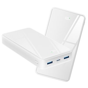 YINTO 대용량 보조배터리 고속충전 30000mAh PD 22.5W QC3.0 잔량표시, 화이트, JM5